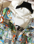 DDIIRO Men's graffiti camouflage denim jacket