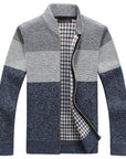 Gradient Knitted Zipper Coat for Men