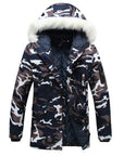 Military Camo Down Parka with Fur Hood