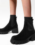 DDIIRO Suede Platform Heeled Boots