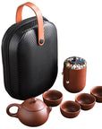 Purple Sand Tea Cups Ceramic Portable Teapot Set Outdoor Travel Gaiwan Tea Cups of Tea Ceremony Teacup Fine Gift Kung Fu Tea Set