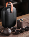 Purple Sand Tea Cups Ceramic Portable Teapot Set Outdoor Travel Gaiwan Tea Cups of Tea Ceremony Teacup Fine Gift Kung Fu Tea Set