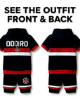 DDIIRO Signature 2-Piece Hoodie Short Set – Black, Red & White