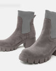 DDIIRO Suede Platform Heeled Boots