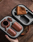 Purple Sand Tea Cups Ceramic Portable Teapot Set Outdoor Travel Gaiwan Tea Cups of Tea Ceremony Teacup Fine Gift Kung Fu Tea Set