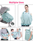 Baby Wrap Newborn Sling Dual Use Infant Nursing Cover Carrier Mesh Fabric Breastfeeding Carriers Up To 130 Lbs (0-36M)