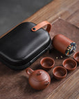 Purple Sand Tea Cups Ceramic Portable Teapot Set Outdoor Travel Gaiwan Tea Cups of Tea Ceremony Teacup Fine Gift Kung Fu Tea Set