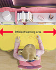 Princess Toddler Desk Set with Storage, Drawers & Bookshelf - Writing & Homework Table for Little Girls