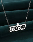 Custom Hollow Style Hebrew Name Necklace Women Girl Jewelry Stainless Steel Gold Color Personalized Nameplate Pendant Necklace