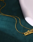 Custom Hollow Style Hebrew Name Necklace Women Girl Jewelry Stainless Steel Gold Color Personalized Nameplate Pendant Necklace