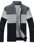 Gradient Knitted Zipper Coat for Men