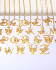 Dainty Big Butterfly Letters Necklaces For Women Girl Jewelry Stainless Steel Chain Initial Pendant Necklace Best Accessories