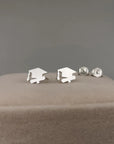 Graduation Hat Stainless Steel Personalized Earrings Minimalist Student Commemorative Gift"