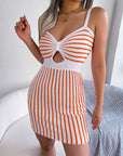 Ins Style Contrast Stripe Knitted Hip Skirt