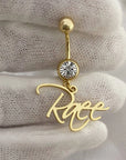 Personalized Customized Name Navel Buckle, Stainless Steel Diamond Navel Nail Decoration, Women's Jewelry, Party Gifts