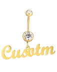 Personalized Customized Name Navel Buckle, Stainless Steel Diamond Navel Nail Decoration, Women's Jewelry, Party Gifts