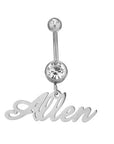 Personalized Customized Name Navel Buckle, Stainless Steel Diamond Navel Nail Decoration, Women's Jewelry, Party Gifts