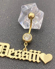 Personalized Customized Name Navel Buckle, Stainless Steel Diamond Navel Nail Decoration, Women's Jewelry, Party Gifts