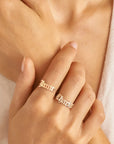 Personalized Customized Name Ring Stainless Steel Double Name Adjustable Multi Style Ring Women's Jewelry Gift Box Packaging
