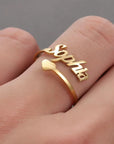 Personalized Customized Name Ring Stainless Steel Double Name Adjustable Multi Style Ring Women's Jewelry Gift Box Packaging
