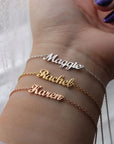 Personalized Stainless Steel Name Bracelet – Elegant Custom Jewelry Gift for Friends & Wives