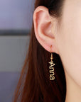 Personalized Stainless Steel Name Pendant Earrings – High-Quality Custom Jewelry for Women