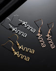 Personalized Stainless Steel Name Pendant Earrings – High-Quality Custom Jewelry for Women