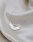 Personalized Wings Name Necklace, Stainless Steel Metal Custom Name Pendant, Angel Wings Necklace, Gift for Friends
