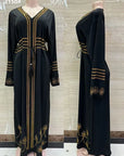 DDIIRO Ethnic V-Neck Dress – Loose Fit with Diamond Belt, Luxury Fashion in XXL/XXXL
