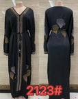 DDIIRO Ethnic V-Neck Dress – Loose Fit with Diamond Belt, Luxury Fashion in XXL/XXXL