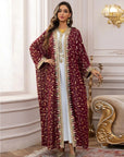 Elegant 3-Piece Muslim Set for Women Party Dress, Cardigan Robe & Sash Suit