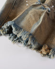 Denim Jean Shorts American Street High Quality Irregular Inkjet Jeans Men