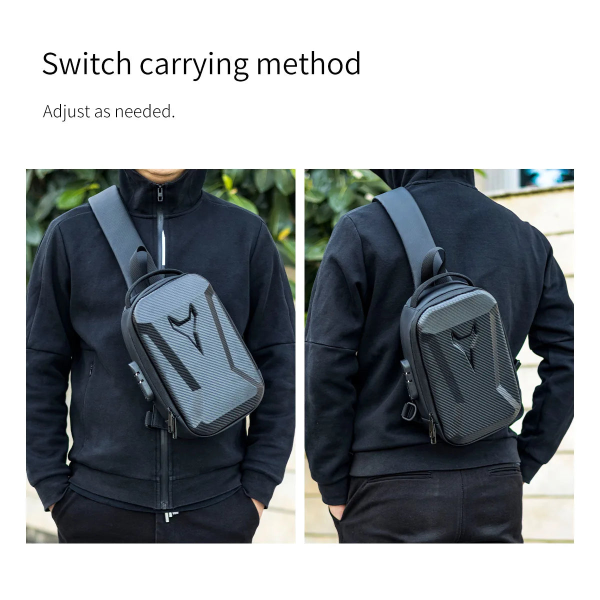 DDIIRO™ Men's Anti-Theft Hard-Shell Chest Bag – Combination Lock Crossbody Travel Sling Bag