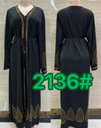 DDIIRO Ethnic V-Neck Dress – Loose Fit with Diamond Belt, Luxury Fashion in XXL/XXXL