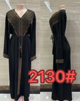 DDIIRO Ethnic V-Neck Dress – Loose Fit with Diamond Belt, Luxury Fashion in XXL/XXXL