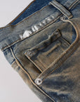 Denim Jean Shorts American Street High Quality Irregular Inkjet Jeans Men
