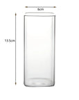 2PCS Square Heat Resistant Coffee Glass Cup With Lid and Straw Transparent Milk Tea Juice Cups Coffee Mug For Home Bar Drinkware