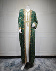 Elegant 3-Piece Muslim Set for Women Party Dress, Cardigan Robe & Sash Suit