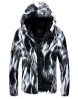 Men's Faux Fur Hooded Down Jacket – Thickened Winter Parka with Wool Lining, Stylish and Warm