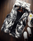 Men's Faux Fur Hooded Down Jacket – Thickened Winter Parka with Wool Lining, Stylish and Warm