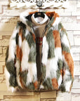 Men's Faux Fur Hooded Down Jacket – Thickened Winter Parka with Wool Lining, Stylish and Warm