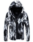 Men's Faux Fur Hooded Down Jacket – Thickened Winter Parka with Wool Lining, Stylish and Warm