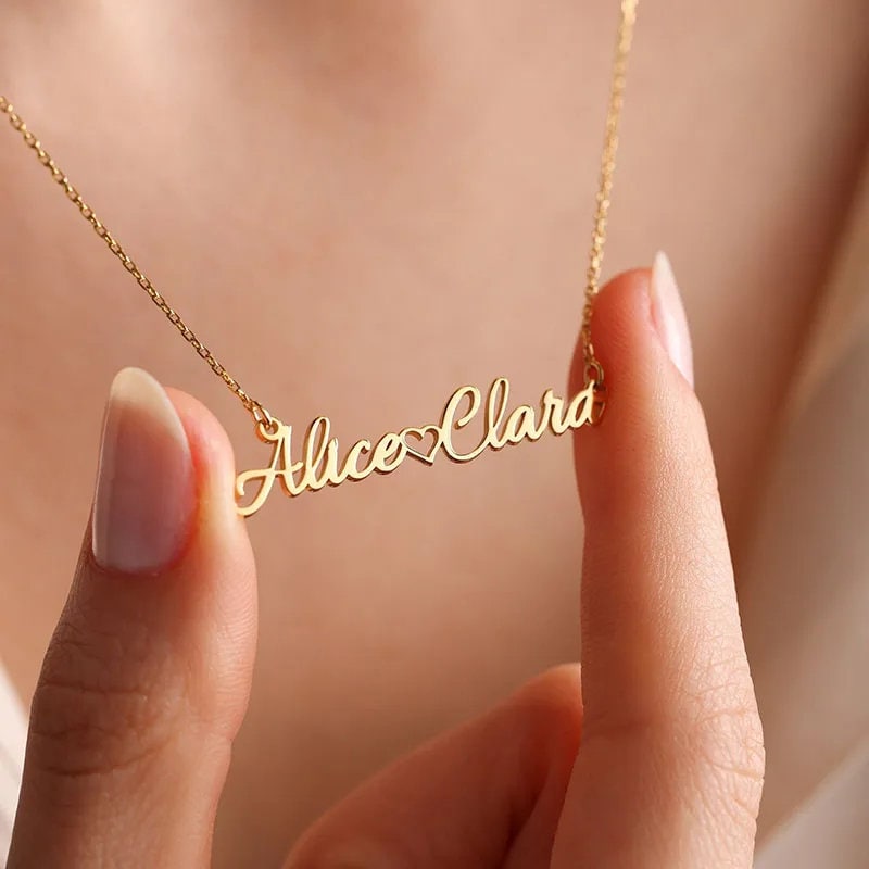 Custom Name Necklace, 14k Solid Gold Name Necklace, Personalized Gift for Her, 14k Solid Gold Name Necklace, Personalized Gift for Her