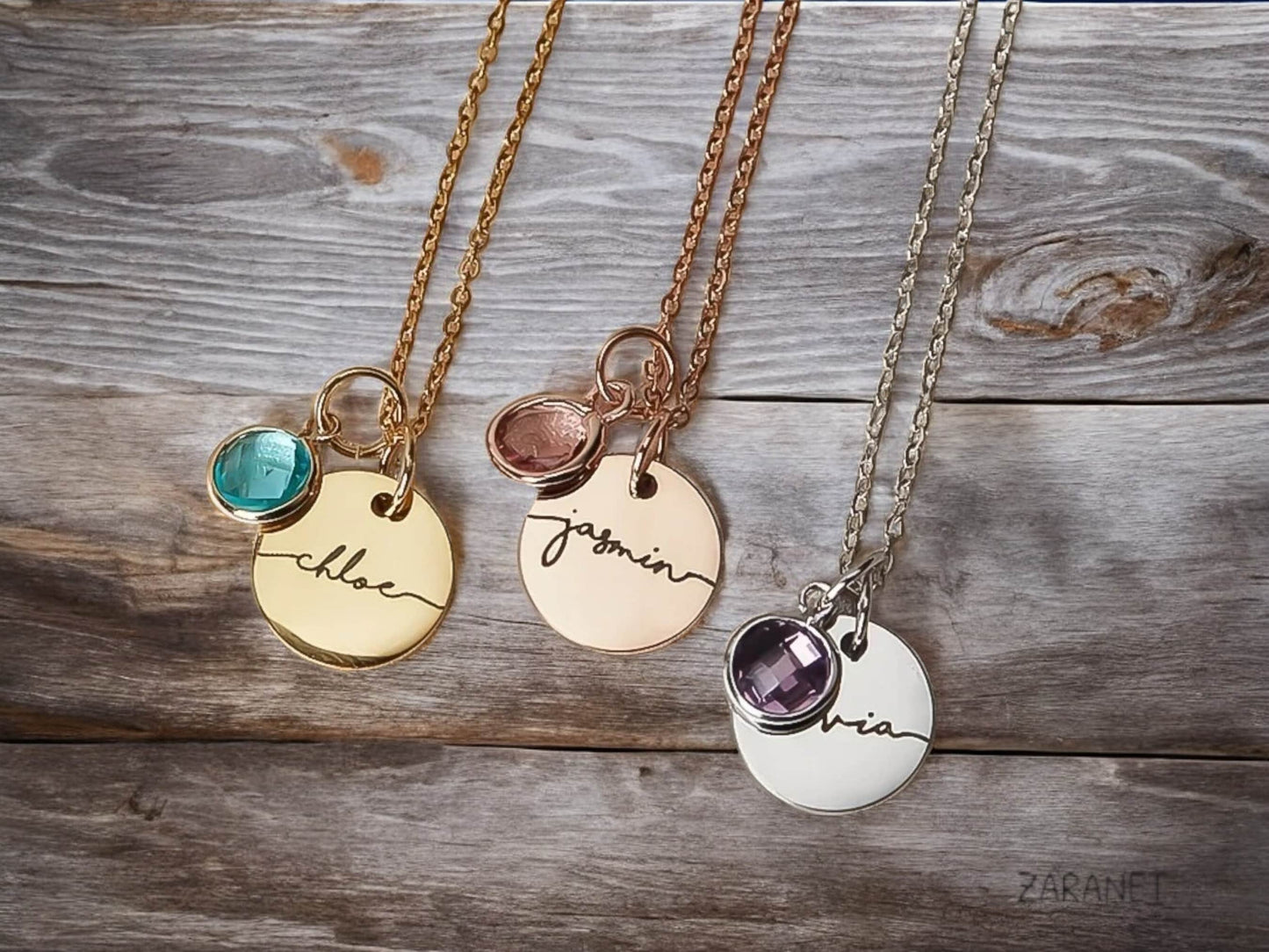 Birthstone Necklace for Women, Personalized Jewelry for Her, Birthday gift for New Mom Jewelry Custom Name Necklace Grandma gift