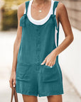 Ladies Daisy Cotton Linen Bib Shorts