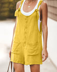 Ladies Daisy Cotton Linen Bib Shorts