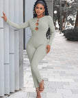 Women's solid color slim fit hip lifting Jumpsuit