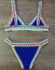 Hand Crocheted Bikini Knit Panel Swimsuit Set