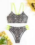 Leopard print two piece sexy swimsuit