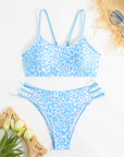 Leopard print two piece sexy swimsuit